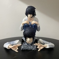 Figura de acción de PVC de Death Note con doble cabeza intercambiable en pose de sentadilla, modelo de anime, decoración de escritorio, regalo de cumpleaños