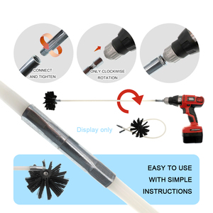 Kit de nettoyage de conduit de sécheuse 26 pièces, 35 pieds, brosse flexible pour tuyau, brosses de nettoyage de <span class=keywords><strong>cheminée</strong></span> pour <span class=keywords><strong>cheminée</strong></span> de cuisine, conduit, entonnoir, outils de nettoyage - Product Image 5