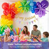 100 pièces/sac Ballons de modelage en latex mat 260, épais, pastel, longs, magiques, pour la création d'animaux, de fleurs et la décoration de fêtes DIY