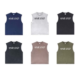 100% cotone lavato vecchio Raglan senza maniche t-shirt canotta stile stile personalizzato Vintage canotta per gli uomini - Product Image 5