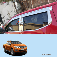 Visière de fenêtre chromée pour Nissan Navara NP300 Frontier 2015-2019 pare-soleil de voiture pare-pluie gouttière garde déflecteur de vent Kit extérieur