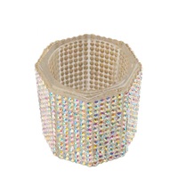 2025 nouveau cristal verre acrylique petite poudre octogonale liquide ongles tasse brosse à ongles propre liquide puissance strass luxe mélange tasse