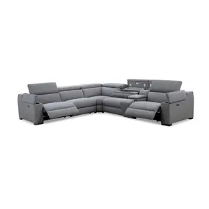 MANWAH 건배 핫 세일 패브릭 전원 Reclining Sectionals 모듈 소파 독서 빛 저장 상자 컵 홀더