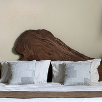 Cadre de lit double KUSIMI en bois de chêne massif japonais, écologique, durable et moderne, pour chambre d'appartement