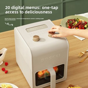 Friggitrice ad Aria Giapponese Shansi, Elettrodomestico Intelligente Multifunzione con Finestra Visiva, Stile <span class=keywords><strong>Bruno</strong></span>, Capacità 5L, Rivestimento Antiaderente - Product Image 3