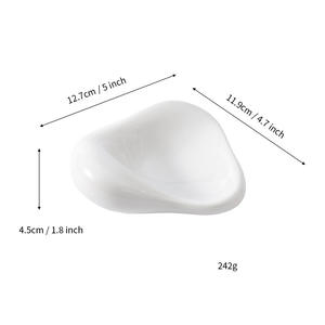 Plateau à bijoux en céramique Lavie, forme cœur, blanc, style nordique, en porcelaine, pour organiser les bijoux, idéal comme cadeau - Product Image 3