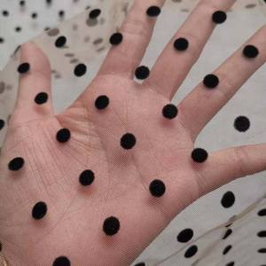 Haute qualité double Flocage points femmes robe tissu suisse <span class=keywords><strong>maille</strong></span> tessuto flocage <span class=keywords><strong>maille</strong></span> tissu - Product Image 6