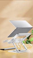 Support pour ordinateur portable et tablette, support pliable à 360 degrés, réglable, en aluminium, support magnétique pour téléphone, support pour ordinateur portable pour bureau