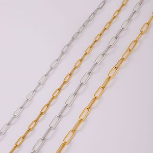 Atacado Bulk Paper Clip Chains Aço Inoxidável Golden Unwelded Paperclip Link para Mulheres Homens Colar Pulseira Fazer Jóias - Product Image 6