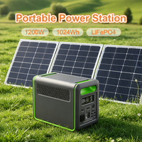 Générateur Solaire Portable 1200W avec Batterie Lithium LiFePO4, Station d'Énergie d'Urgence Domestique, Onde Sinusoïdale Pure pour Extérieur et VR
