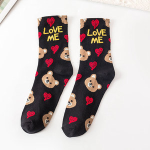 Primavera nueva Oso <span class=keywords><strong>de</strong></span> algodón para adultos Calcetines Casual <span class=keywords><strong>de</strong></span> <span class=keywords><strong>dibujos</strong></span> animados salvaje Jacquard Calcetines - Product Image 2