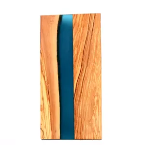 Eco-Friendly Craft Irregular Olive Wood Epoxy Resin River Food Charcuterie Serving Board