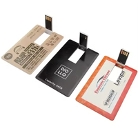 Flashdisk USB Kartu Kredit Grosir Logo Custom 8GB USB 2.0 Flash Drive Ukuran Kartu Kredit Memory Stick Pendrive