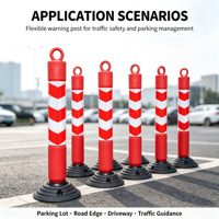 Poteau de signalisation routière réfléchissant en plastique moulé par soufflage, type bollard anti-collision pour parking, barrière de circulation Cyjt