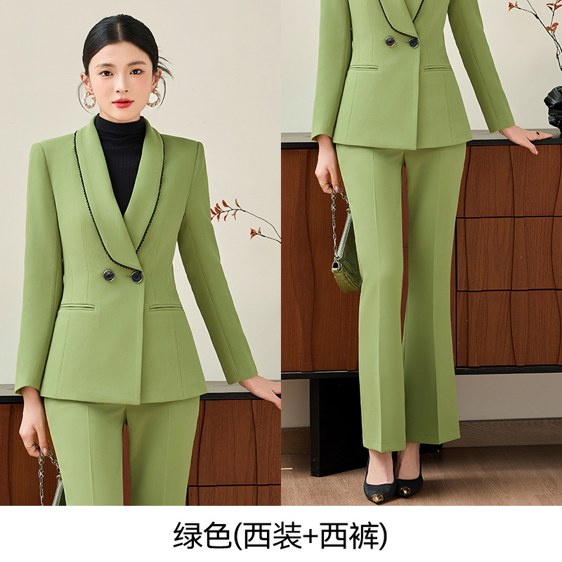 Green suit pants