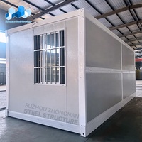Maison mobile de luxe en conteneur Zhongnan, maison modulaire préfabriquée, maison pliable avec mur en verre, maison en conteneur