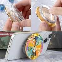 Horoscopes à la mode émail dur broche Portable plaqué or Roulette support pour téléphone poignée magnétique doigt poignée pour téléphone portable