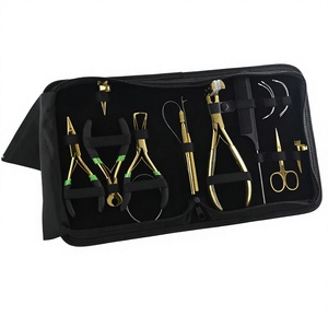 Kit d'Extension de Tissage de Cheveux en Or avec Pince Crochet Aiguille Clips Séparation Peigne Doigt pour Coiffure de Cheveux Humains Vente en Gros - Product Image 1