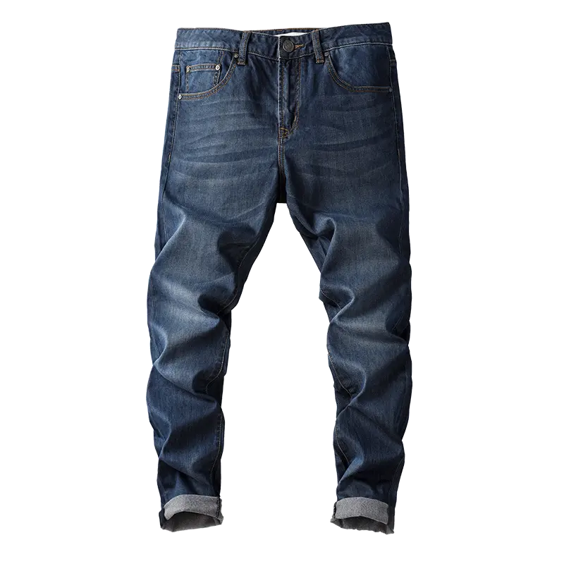 Blue Team niedriger Preis hohe Qualität niedriger Preis Großhandel Tapered blau gewaschen lässig einfarbig Streetwear Herren Vintage Jeans