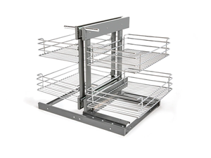 BENE di lusso moderno cromato <span class=keywords><strong>cucina</strong></span> di stoccaggio solido Base morbida-chiusura corridori regolabile magia angolo tirare cestini - Product Image 3