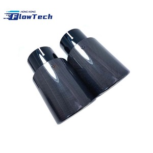 Universal <b>Car</b> Exhaust Muffler Tip Black Carbon Fiber Straight Edge / Rolled Edge Design for Vehicle Modification Decoration - Product Image 3