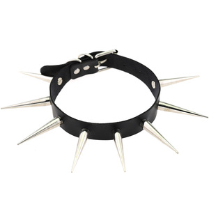 <span class=keywords><strong>Collar</strong></span> Gótico <span class=keywords><strong>Punk</strong></span> con Púas Largas de 5.5cm, Remaches, Hecho a Mano, <span class=keywords><strong>Collar</strong></span> Gótico Plateado - Product Image 1