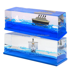 Prensa-papeles de acrílico personalizado con diseño de crucero insumergible, decoración de escritorio de oficina, <span class=keywords><strong>barco</strong></span> insumergible, artículos de papelería con diseño de olas, juguetes educativos - Product Image 6