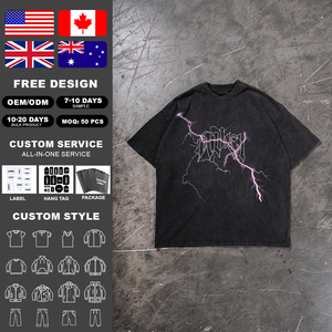 เสื้อยืดโอเวอร์ไซส์สไตล์วินเทจสำหรับผู้ชายจาก KingSen ผ้าคอตตอนหนานุ่ม ทรงหลวม ไหล่ตก พิมพ์โลโก้ตามสั่ง สไตล์ Y2K สตรีทแวร์ - Product Image 2
