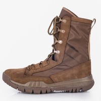 Bottes tactiques hautes pour homme Shero, grande taille, pour la randonnée, le camping, la moto, en marron et noir