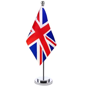 英国和北方桌旗批发定制迷你所有国家桌旗与金属杆