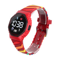 Montre sport LED pour étudiants, bracelet double arc-en-ciel, montre numérique pour enfants, vente en gros