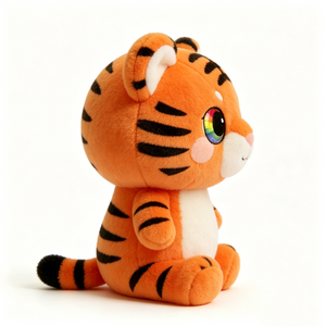 Peluche de Tigre Naranja Suave Personalizable con Rayas Negras y Ojos Grandes, Adorable Peluche de Tigre para Niños y Coleccionistas - Product Image 1