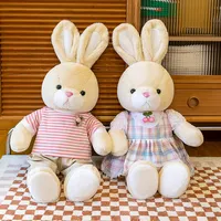 Conejo de peluche de juguete para niños, conejo de peluche, suave, conejo de orejas largas, muñeco esponjoso, nuevo diseño, 2022