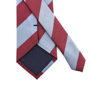 Cravate personnalisée pour hommes en gros de Chine Bonne chance Cravate d'affaires bleu poussiéreux bordeaux Jacquard tissé 100% <span class=keywords><strong>Repp</strong></span> soie rayure Cravate pour hommes - Product Image 6