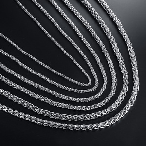 공장 대량 도매 남성용 18k 금도금 304 스테인리스 스틸 3mm 4mm 밀알 체인 목걸이 - Product Image 6