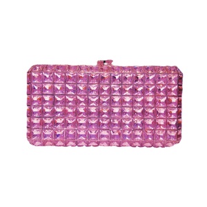 Bolso de noche con pedrería para mujer, bolso de mano cuadrado de cristal, brillante, para invitadas de boda, con cadena de metal - Product Image 6