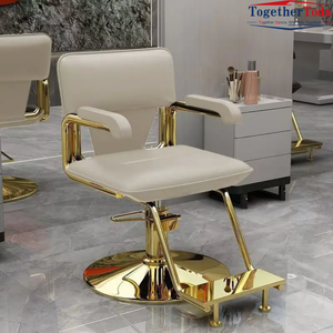 Sillón de Barbería Retro con Mecanismo Hidráulico, Giratorio 360 Grados, en Cuero Sintético para Salones de Belleza - Product Image 4