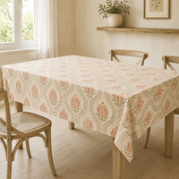 Nappe en coton rose imprimée avec un petit motif floral, couvre-table pour la cuisine et la décoration de la maison
