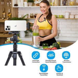 Omnidirectional Condenser <b>Mic</b> Professional Cordless <b>Lapel</b> Microphone for Interview Video <b>Podcast</b> Vlog - Product Image 5