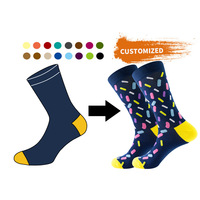 L & J Shoe Chaussettes décontractées pour hommes Jacquard en coton polyester de haute qualité avec logo brodé de lettres amusant personnalisable