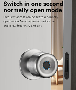 Stable <strong>Knob</strong> Lock Biometric Fingerprint Keyless Entry Tuya WiFi Enabled Easy Installation Aluminium Alloy Handle Lock Aluminum - Product Image 3
