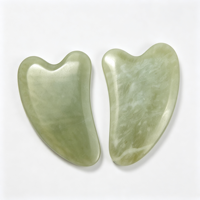 Outil de massage facial en jade Xiuyan naturel, logo personnalisé, planche de raclage en jade vert, OEM, marque privée
