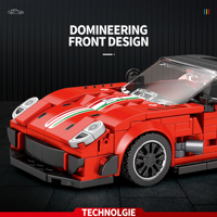 Ensembles de blocs de construction créatifs MOC - Modèle de voiture de sport, jouet de construction à l'échelle 1:36, ensemble d'assemblage éducatif STEM DIY, 413 pièces en ABS