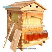 Juego Completo de 7 Piezas de Colmena de Abejas Automática con Flujo Continuo, Caja de Colmena de Abejas, Marco de Colmena de Abejas, Madera de Abeto Chino