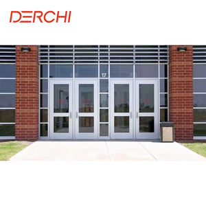 DERCHI Moderne Dubbele Buitendeur van Glas en Aluminium voor Commerciële Gebruik - Product Image 5