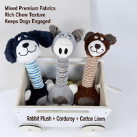 Jouet pour chien en peluche écologique en gros, lapin interactif éducatif à long cou en velours, coton et lin