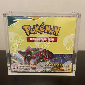 Wholesale English Pokemon Display Box With Magnetic Lid Pokemon Cards Booster Box With Top Load Lid Acrylic Display Case