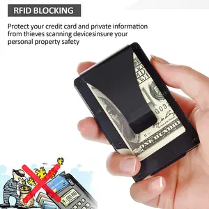 Aluminium Metall Schmal Minimalist ische Vorder tasche Brieftasche Kreditkarten etui Halter RFID-Blockierung