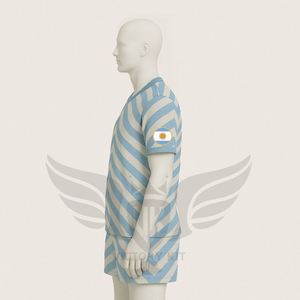 Conjunto de Camiseta y Pantalones Cortos de Fútbol Retro de Argentina 2026 para Hombre, Personalizable, Transpirable, con Cuello en V - Product Image 3