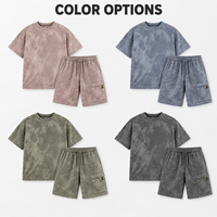 Ensemble deux pièces IKDEER pour homme : T-shirt oversize délavé et short cargo à poches, idéal pour l'été, tenue décontractée de tous les jours